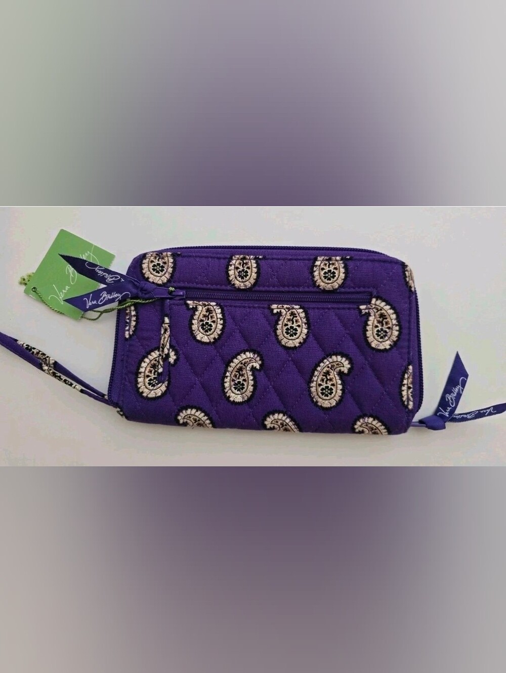 Vera Bradley Simply Violet Zip Around Wallet Simply Violet Pattern Wristlet NWT